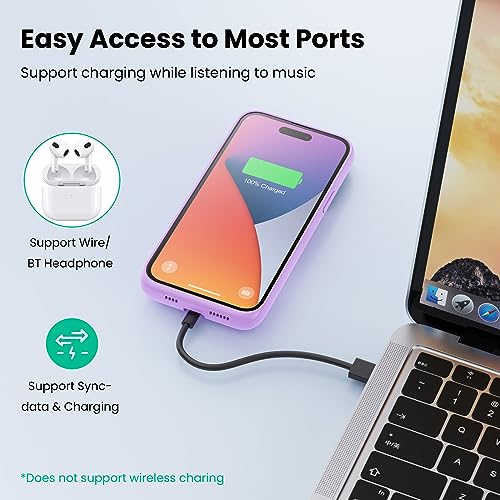 QTshine Battery Case for iPhone 14 Pro Max,14 Plus and 13 pro Max, Real 8600mAh Rechargeable Smart Extended Charging Case, Ultra-Slim Portable Protective Battery Pack (6.7 inch) Purple by QTshine - Used condition - Image 3