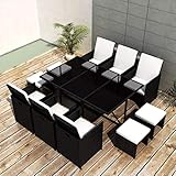 Tidyard Garten Essgruppe 27-TLG. Poly Rattan Gartenmöbel Set Tischset Sitzgruppe | Tisch und Stuhl Set | Gartentisch und Stühle | Gartensofa Set
