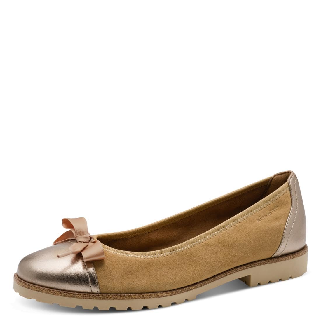 Tamaris Women's ballerina flat beige 6.5 UK