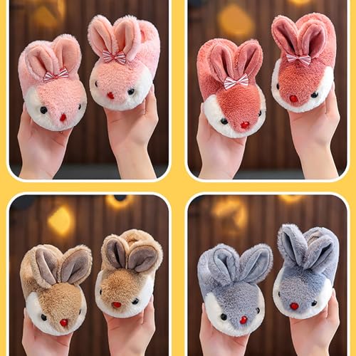 Kids Toddler Bunny Slippers Boys Girls Cute Animal Indoor House Shoes Non-Slip Slippers Warm Plush Fuzzy Shoes3