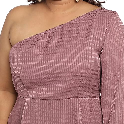 Image of Instafab Plus Women's Dress for Casual Wear | Short Sleeve | Plus-Size Fit | Polyester Fabric | V-Neck Dress Crafted with Comfort Fit for Everyday Wear