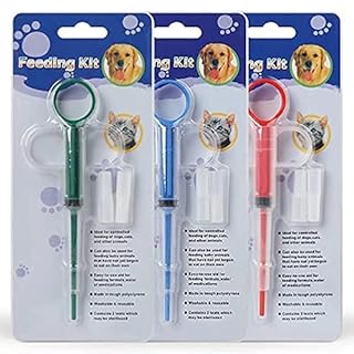 3 Pieces Tablet Feeder, Medicine Feeder pet Pusher Syringe Pill Dispenser, Suitable for Cats and Small Dogs