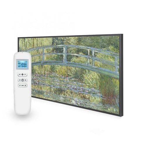 Mirrorstone Artistic 580w Smart Wi-Fi Infrared Picture Heater, Electric Heating Panel, Low Consumption Home Living Room (The Pond With Water Lilies)
