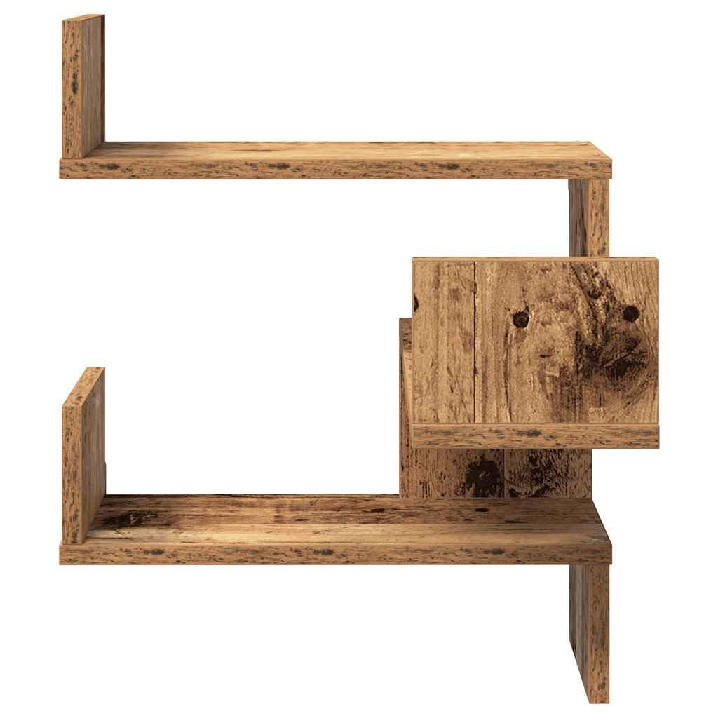 HaoChrymec Étagères Murales d'angle with Bois D'ingénierie, Design Compact, Étagère Murale Angle, Bibliothèque Murale, Étagère Murale Chambre, pour Salon, Bois Récupéré, 40 x 40 x 49.5 cm