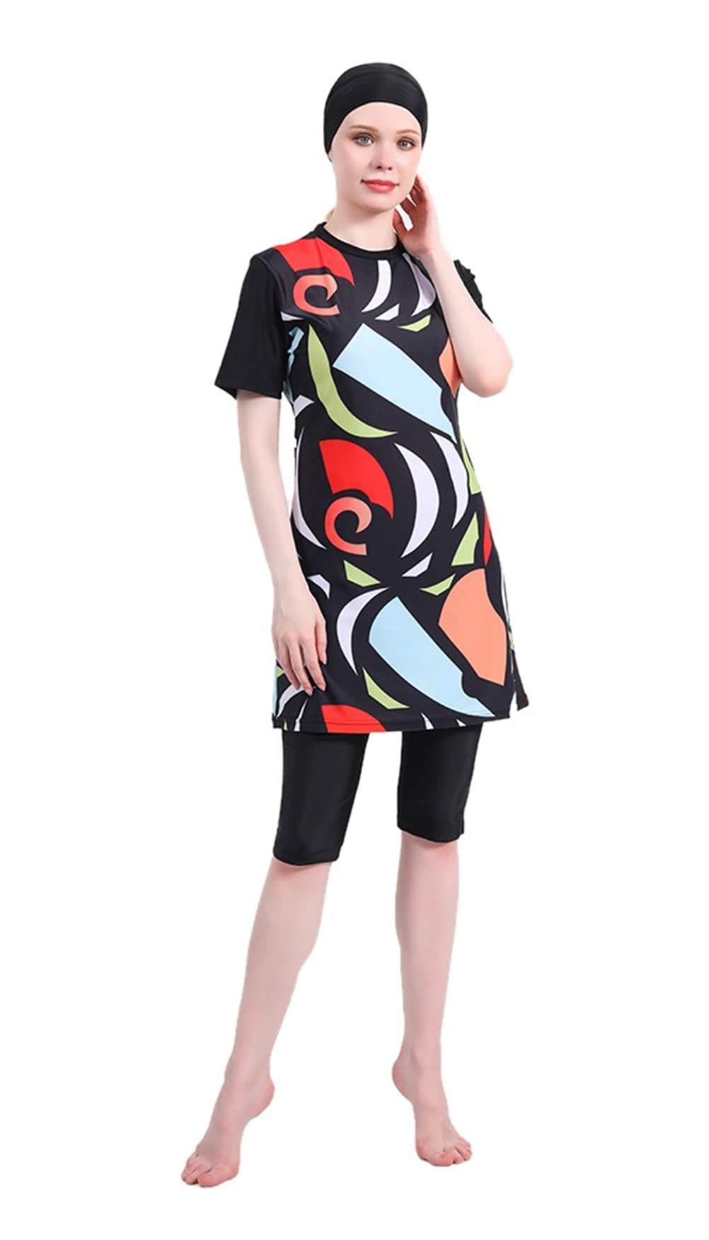 Costumi da bagno musulmani per le donne Plus Size Costumi da bagno con hijab abiti islamici Burkini costumi da bagno modesto stampa floreale