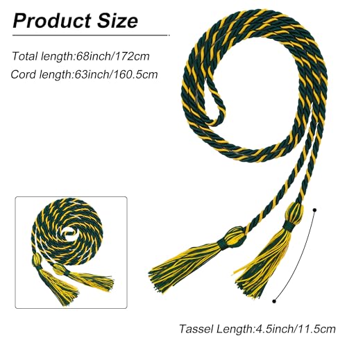 Image of GraduationMall Graduation Honor Cord 68 inch ForestGold