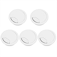 Vista 20 de Yinpecly 5 tapas organizadora de alambre de plástico negro con ojales de escritorio de 2-3/8 pulgadas/2.362 in