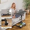 BONTEC Mobile Standing Desk Adjustable Height, Rolling Laptop Cart with Storage Shelf, Hooks, Portable Workstation with Pneumatic Lift, Ergonomic Compact Home Office Desk, Black 23.6 x 20.5