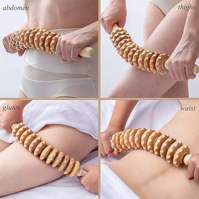 Shreejih Wooden 12-wheel roller massage-pain relief and trigger point therapy for Gua Sha Stick Shreejih Wooden 12-wheel roller massage-pain relief and trigger point therapy for Gua Sha Stick