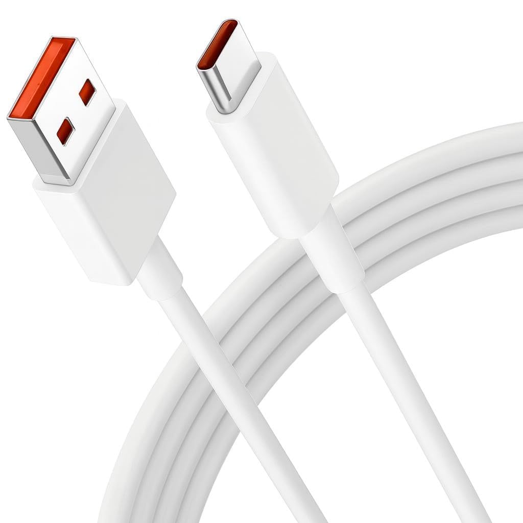 Sounce 67W Fast Charging USB A to Type C Cable 6A High Speed Charger Cord 1m Durable Tangle Free Data Sync Cable for Xiaomi Redmi Samsung iPhone 15 Android Laptop Quick Charge Power Cable (White)-image-14