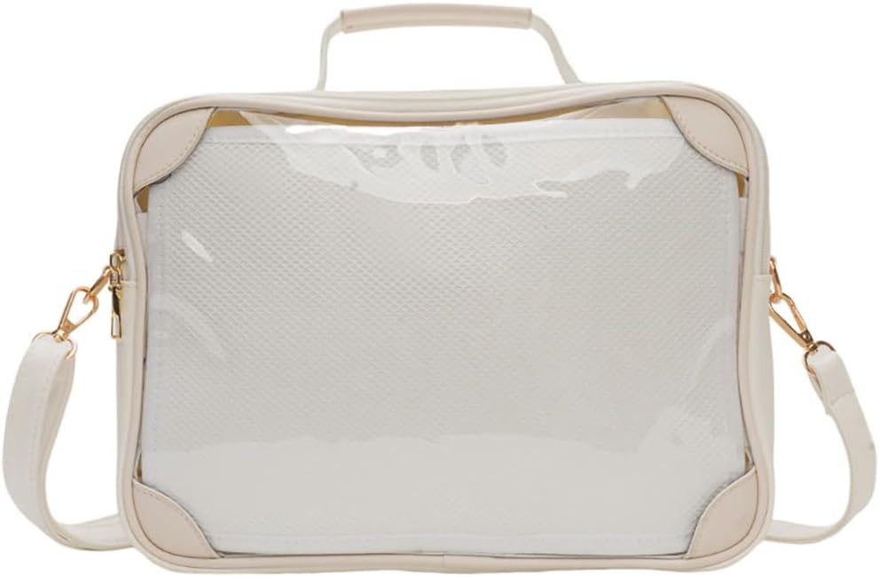 Ita Bag Japanese JK Uniform Shoulder Bag, PU Leather Clear Window Crossbody Purse, Large Capacity Messenger Handbag Tote