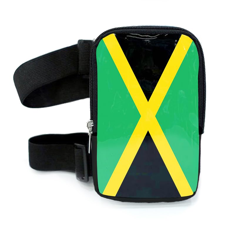 Jamaica Flag Thigh Bag | Leg Harness for Women | Outdoor Waist Pouch | Carnival Hiking Travel Fanny Pack with Adjustable Straps | Jamaica