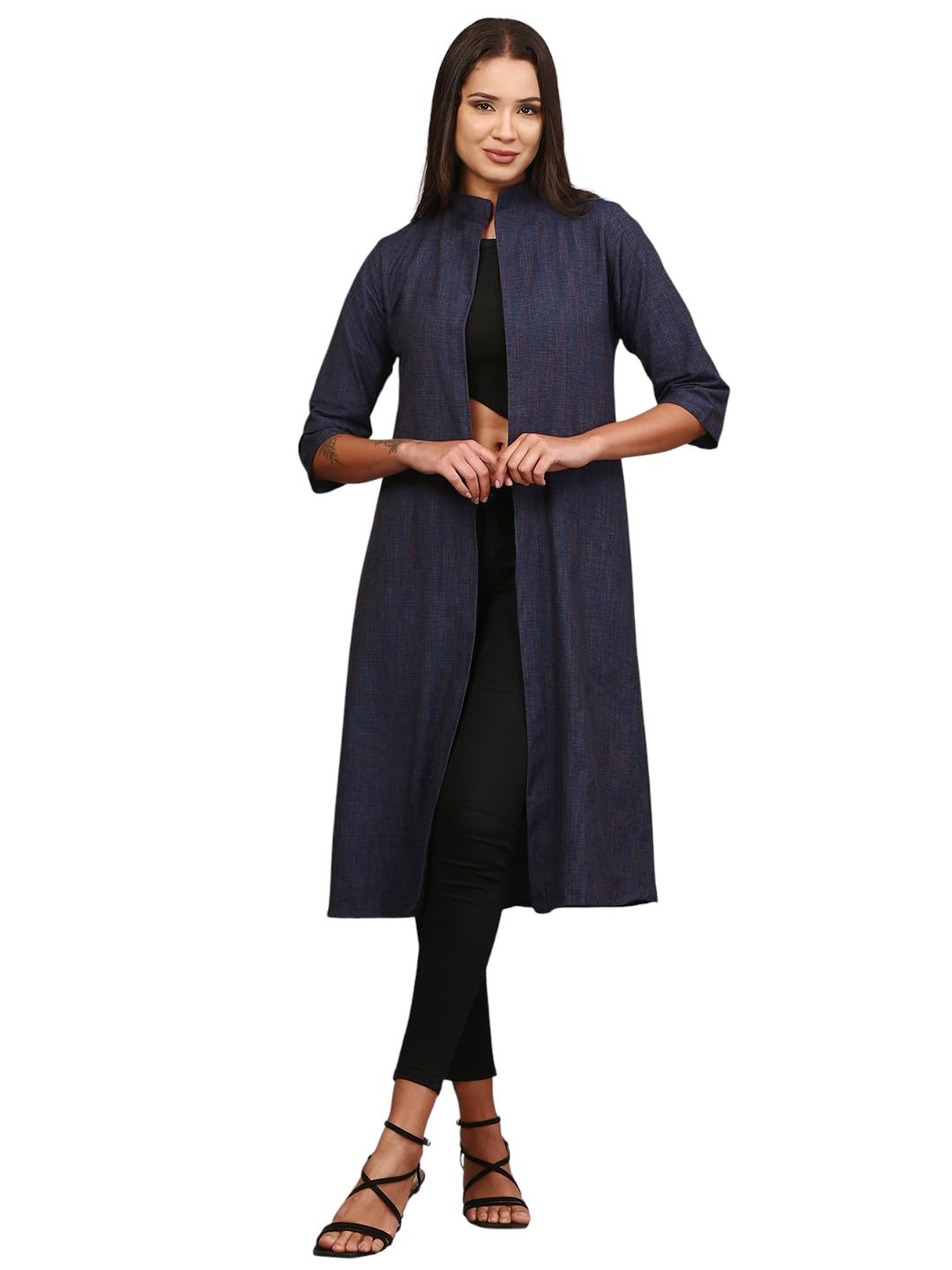 enchanted drapes Dark Blue Women's Cotton Shrug-picture-55