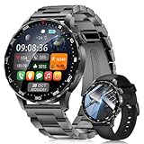 [Individualité et commodité] Dotée d'un câble de charge USB et Type-C pour une recharge polyvalente et deux bracelets interchangeables (acier inoxydable élégant et silicone sportif), cette montre connectée homme s'adapte instantanément à tous vos styles et situations, offrant une expérience de port ultime pour cette montre connectée hautement personnalisable qui combine fonctionnalité pratique et élégance robuste au quotidien.