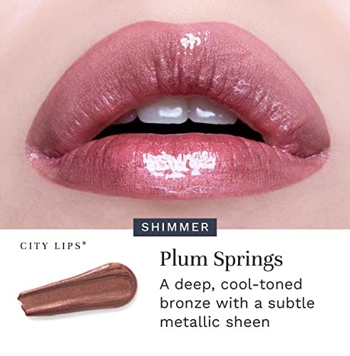 City Beauty City Lips - Plumping Lip Gloss - Hydrate & Volumize - All-Day Wear - Hyaluronic Acid & Peptides Visibly Smooth Lip Wrinkles - Cruelty-Free (Plum Springs) #TOP6