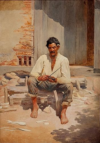 Cuadro sobre lienzo de Almeida Júnior: arte clásico caipira para decorar tu salón, 60x90cm