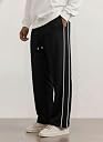 Men Casual Striped Track Pant (in, Alpha, XL, Black) gallery image