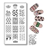 Mask Diamond Nail Art Stamping Plates Love Heart Star Manicure Stamping Template Rainbow Cloud Image Plates Nail Stamp Plate Print Stencil Nail Art Beauty