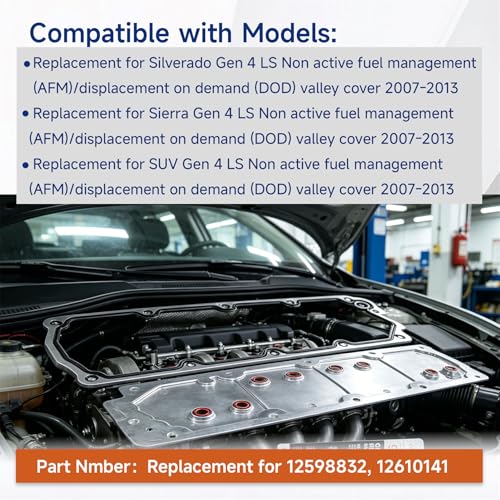 Image of GXYWADY Valley Pan Cover Plate with Gasket Bolts Kit 12598832 12610141 Replacement for 07-13 GM LS2 LS3 Valley Cover LS Gen 4