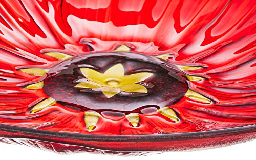 Evergreen Garden Glass 18" Birdbath,Flower #TOP4