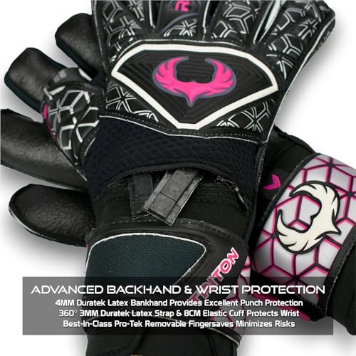 Image of Renegade GK R- GK Men's and Women's Triton Frenzy Hybrid Cut Goalie Gloves with Pro Finger Saves (Size 10)