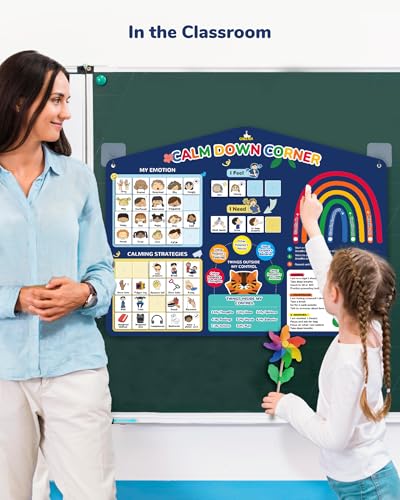 CHEFAN Calm Down Corner Set, Feelings Chart for Kids,Social Emotional Learning Activities,Calm Corner Classroom Supplies for Therapy Office Decor, Mental Health Wall Decorations for Preschool Teachers - Image 6