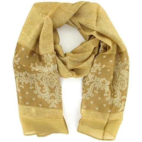 Ladies Thai Silk Scarf with Paisley Design Cover