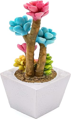 Miniatura 2 de Plantas suculentas artificiales, suculentas artificiales decorativas en maceta con roca y arena, suculentas artificiales para baño, decoración del