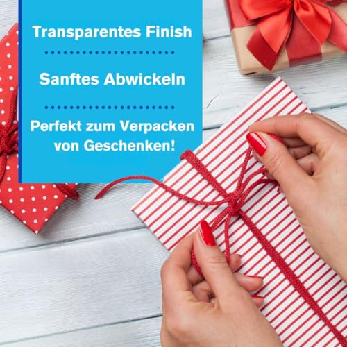 GTSE - Transparentes Klebeband - 24 mm x 66 m pro Rolle - Klebeband zum Verpacken von Geschenken, für Schule, Fotos und Büro - 6 große Rollen