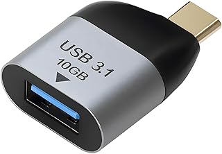 10Gbps USB C to USB Adapter, Wansurs USB C Male to USB3 Female Adapter Compatible with MacBook Pro 2021 iMac iPad Mini 6/Pro MacBook Air 2020 and Other Type C or Thunderbolt 4/3 Devices Space Grey