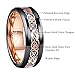NUNCAD Men's Rose Gold Plated Tungsten Wedding Ring Celtic Tungsten Ring Celtic Dragon Inlay Size 10