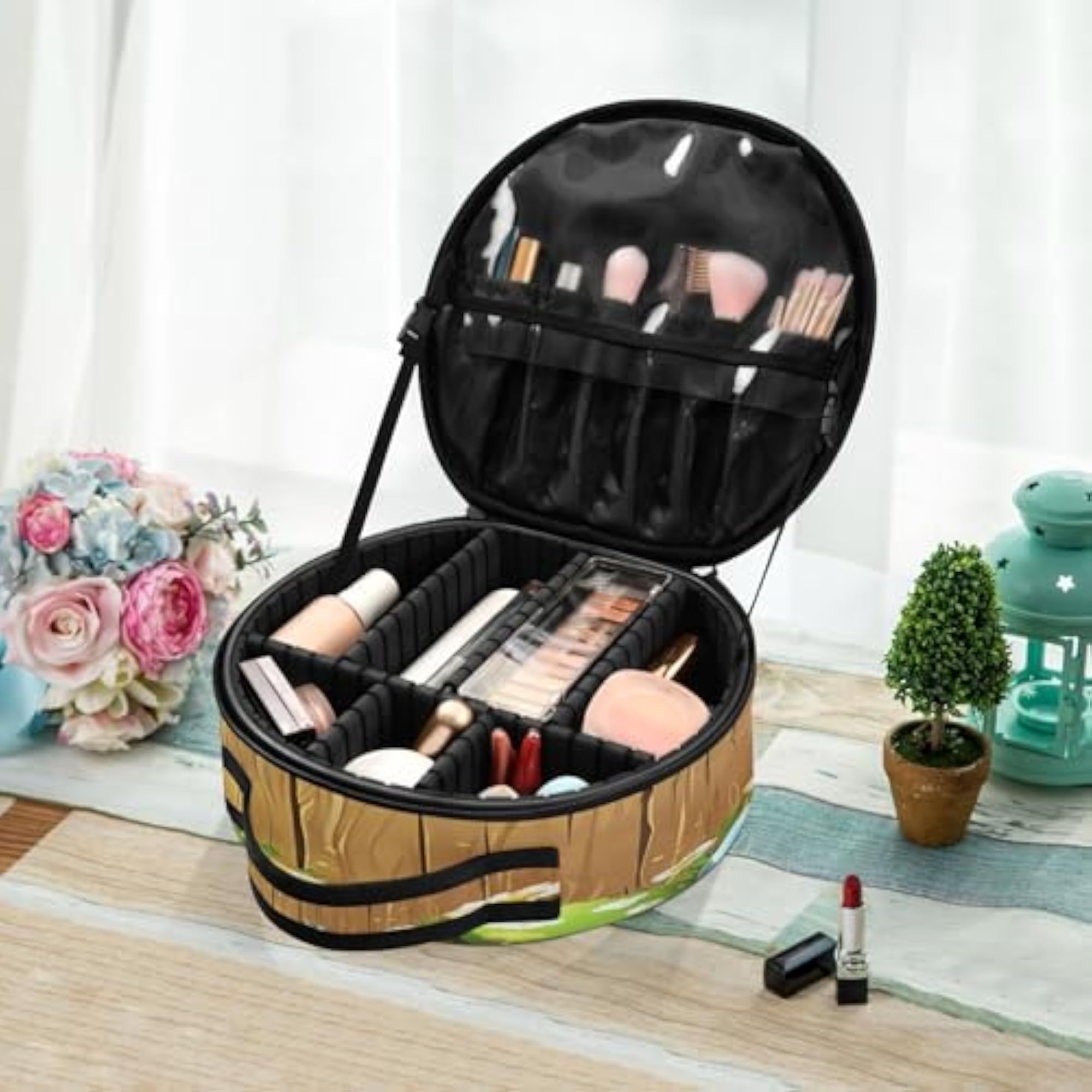 Easter Eggs in Grass Travel Makeup Case