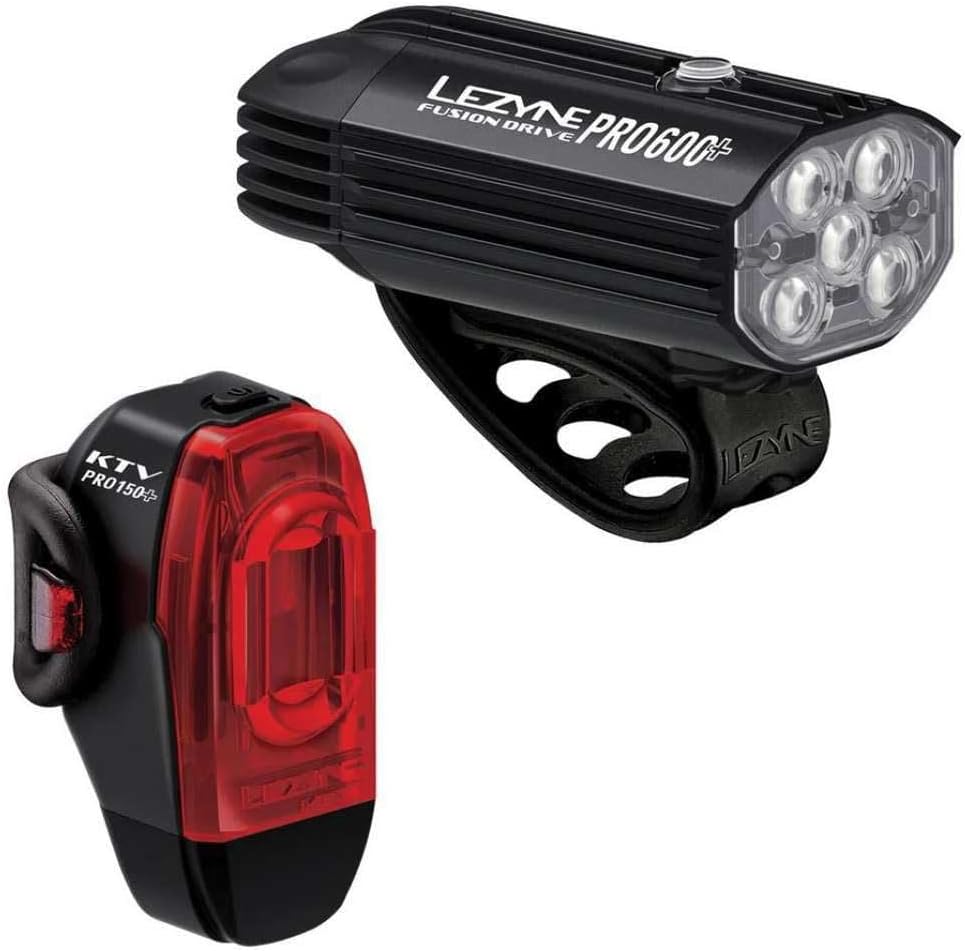 Lezyne Fusion Drive Pro 600 Plus + Ktv Drive Pro Plus Light Pair Satin Black/Black, One Size