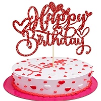 Gyufise "Will You Be My Valentine" Cake Topper - Glitter Red Cake Pick For Valentine's Day, Weddings & Parties - View #9