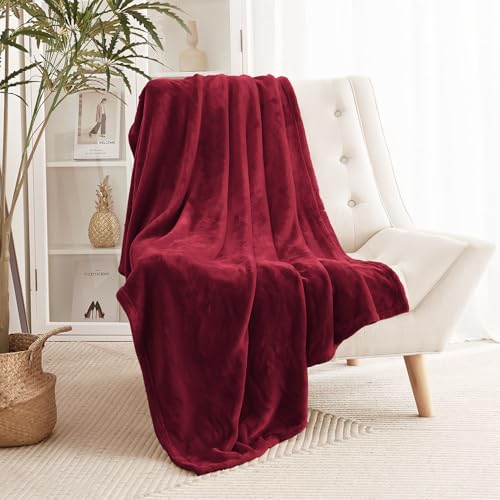Image of Cloth Fusion Nimbus 280 GSM Fleece Blanket, Maroon Red, Single 58x86 inches | Double-Brushed Both Sides, Anti-Pilling Weave, Colour-Lock Dye, Reinforced Stitching, Machine Washable