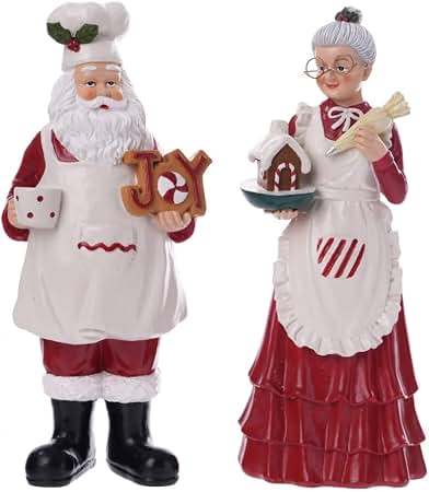 サンタクロース夫妻の人形 Amazon.com: QBOMB Santa Claus and Mrs. Claus Figurines Christmas