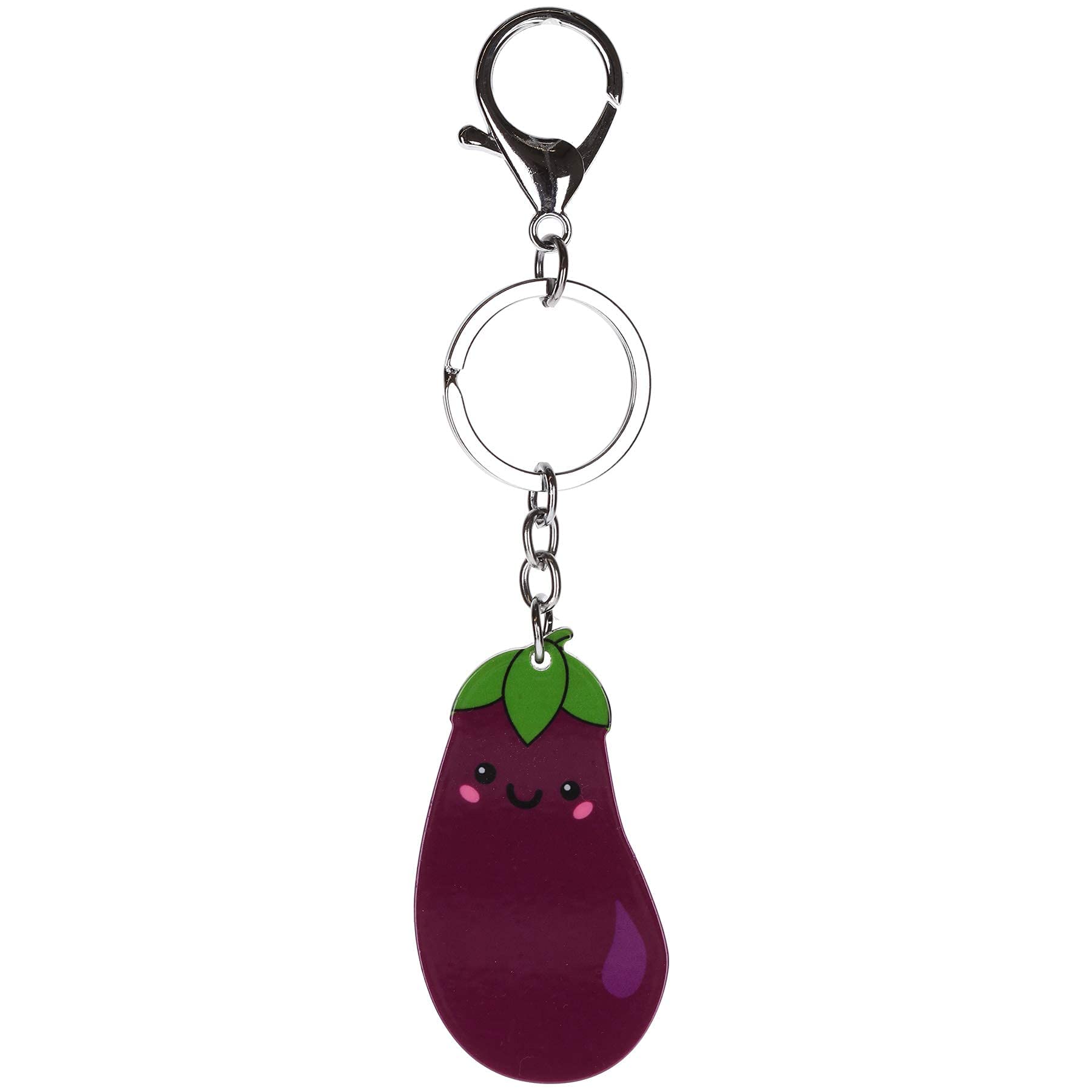 Stands Out, Supplying Outstanding Gifts Smiling Aubergine Emoji Novelty Keyring Bag Tag Charm