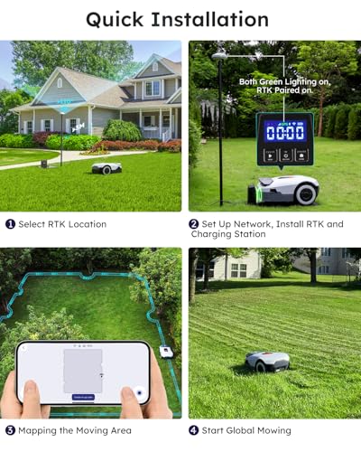 Robot Lawn Mower NO Wire - 0.5 Acre, Full Band RTK+4-Eye Vision Robotic Lawnmower, Automatic Mapping, 20 Multi-Zone Management, Accurate Obstacle Avoidance, Intelligent Anti-Theft, APP Control - Image 6