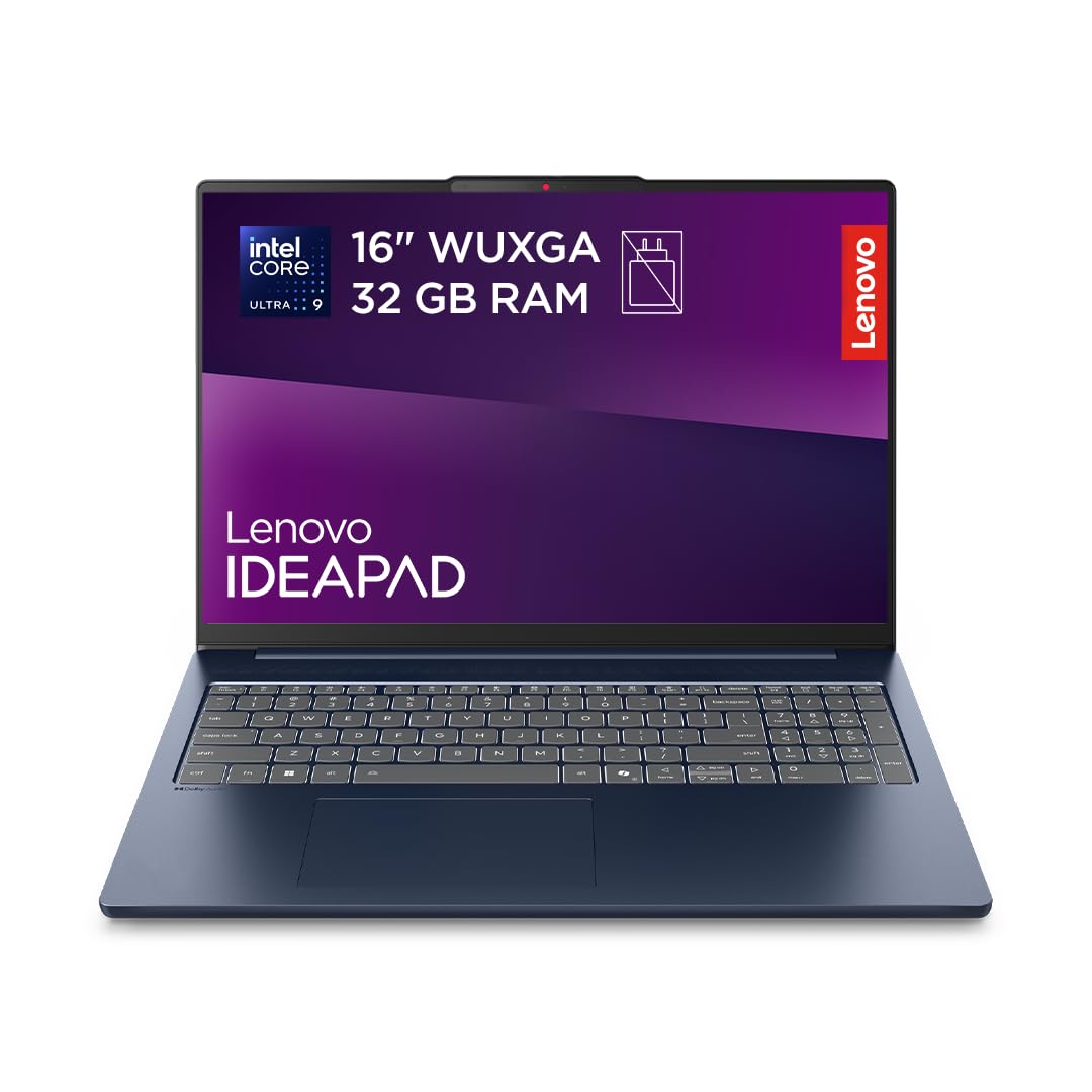 Lenovo IdeaPad Slim 5 Gen 10 – Ordenador Portátil 16" WUXGA (Intel Core Ultra 9 185H, 32 GB RAM, 1 TB SSD, Wi-Fi 6, USB-C, Windows 11 Home) Teclado QWERTY Español - Azul Cósmico
