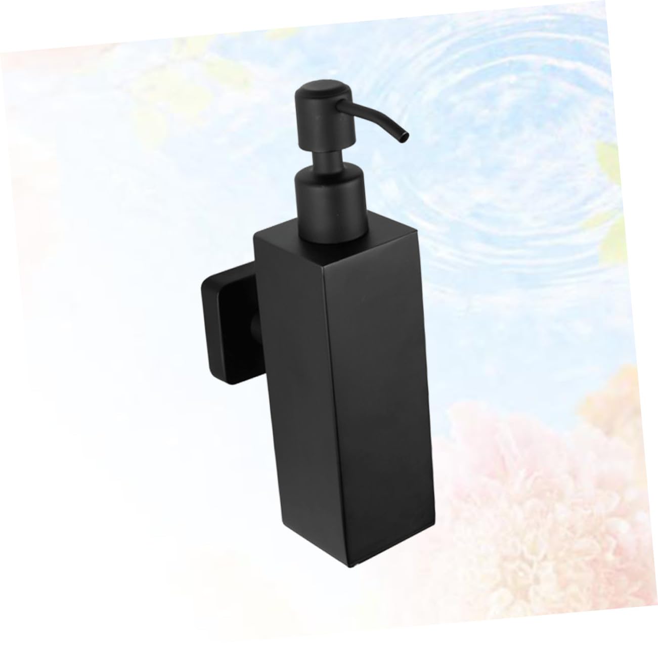 Dosatore per Sapone Liquido da Muro 200ml Acciaio Inox Nero | Quadrato, Ricaricabile e Antigoccia, per Cucina e Casa, Installazione Semplice