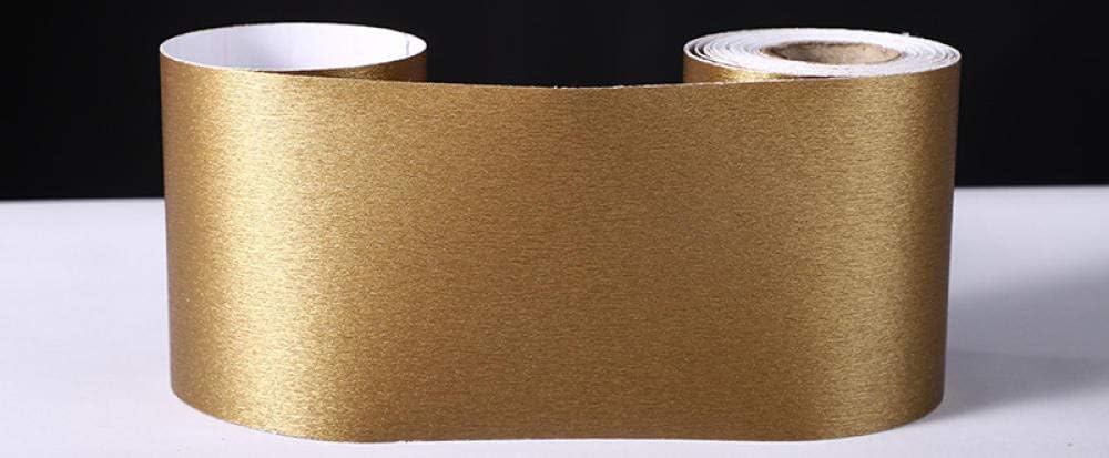 Self-Adhesive Wallpaper Border Peel and Stick Wall Border Sticker Home Ceiling Decorative Border for Bathroom Living Room Kitchen Golden Brushed 60CM X 500CM