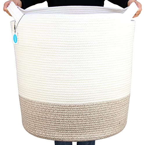 Casaphoria Extra Large Woven Cotton Rope Storage Basket for Organizing,Tall Round Woven Baskets for Clothes Blanket Pillows Towels,Big Capacity Laundry Hamper for Bathroom LivingRoom Bedroom Casaphoria Extra Large Woven Cotton Rope Storage Basket for Organizing,Tall Round Woven Baskets for Clothes Blanket Pillows Towels,Big Capacity Laundry Hamper for Bathroom LivingRoom Bedroom