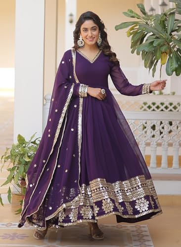 Image of Fashion Basket Havy Georgette Embroidered Anarkali Dress for Women
