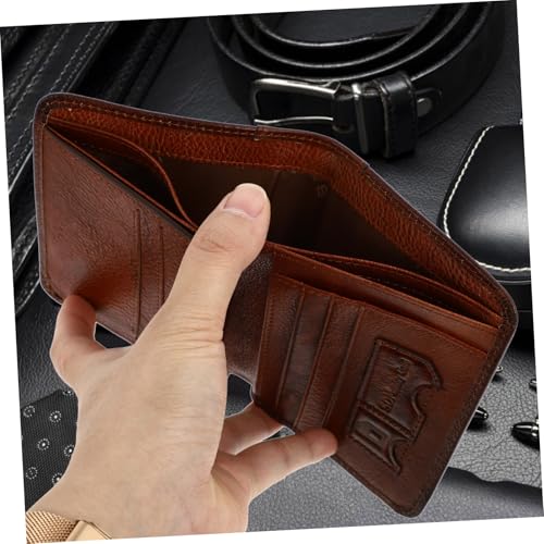 Rfid Blocking Leather Wallet for Men Ultra Thin Trifold Business Card and Credit Card Holder with Large Capacity for Cash Coins and Id Portable Money Storage Pouch in Yellow Brown4