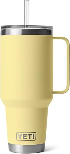 Miniatura 45 de YETI Rambler - Vaso de viaje con asa y tapa con popote, 35 onzas, vaso de agua de viaje, con asa, acero inoxidable, color blanco