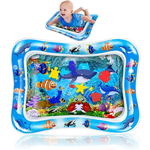 Wassermatte Baby, Aufblasbare Spielmatten, Spielzeug aufblasbare Baby Bauchzeit Matte 66 x 50cm für Baby ab 3 6 9 Monate