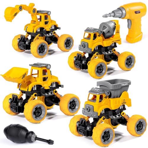 LUDILO 4PCS Take Apart Toys for 4 Year Old Boys Construction Toys with Electric...