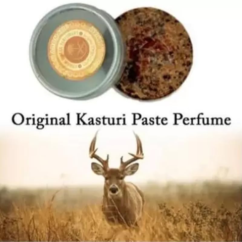 Image of Original Kasturi Paste Perfume, Traditional Musk Fragrance | Kasturi Arham Macca Perfumery Attar, 20g (Pack Of 2) Kasturi Paste Perfume Attar Blends For Unisex - Musk