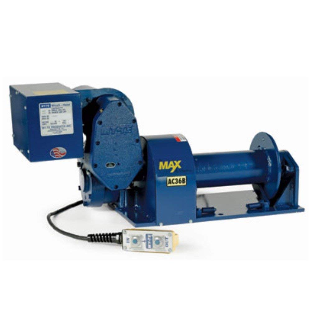 AC36B Max Electric Winch-Hoist | 3,000 Lb. Single or 6,000 Lb. Double Line Lift | 115V Brake Motor | Worm Reduction Gear | High-Capacity Cable Drum | 742113