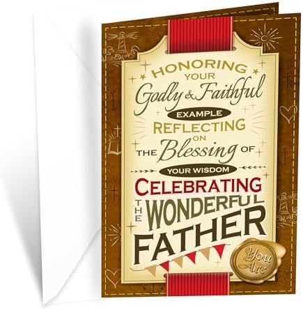 Prime Greetings Religiöse Vatertagskarte – USA-hergestellt, Umweltfreundlich (12,7 X 19,7 Cm)